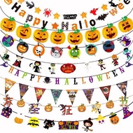 Halloween Decoration Cardboard Pull Flag Flower Banner House Decoration Haunted House Horror Atmosph