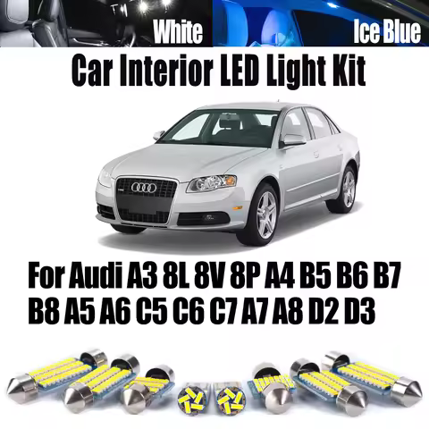 Canbus LED Interior Reading Trunk Map Dome Light Kit For Audi A3 8L 8V 8P A4 B5 B6 B7 B8 A5 A6 C5 C6