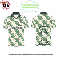 Green Gambit Checkmate Jersey Retro Collar Shirt Sublimation Jersey Custom Name Retro Viral
