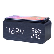 Digital Alarm Clock Temperature and Humidity Alarm Clock LED Electronic Clock Smartphone Wireless Ch