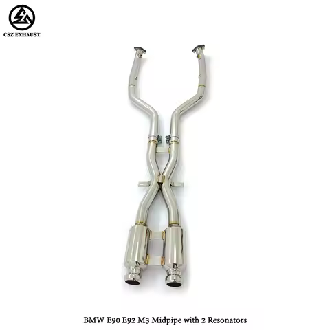 Perfect Fitment For CSZ For BMW M3 E90/E92/E93 4.0L Polished SS304 Exhaust Midpipe With Two Resonato