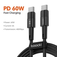 Toocki 60W/100W USB TypeC และ TypeC ถึง TypeC สายชาร์จข้อมูลอย่างรวดเร็วสำหรับ VIVO Xiaomi Samsung และอุปกรณ์อื่นๆสำหรับการชาร์จอย่างรวดเร็ว