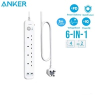 Anker A9142 USB 6-in-1 Power Extend Strip With 1.8m Cable, 4 AC Outlets 2 USB Ports