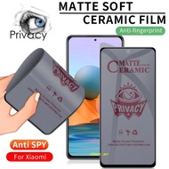 LAYAR Tempered Glass Ceramic Matte Spy Xiaomi Mi 11i 5G 11T 11T PRO 11 Lite 12 12T 12T 5G 12T PRO PLAY Anti Scratch Privacy Anti Spy Anti Peep Anti Shatter Full Screen