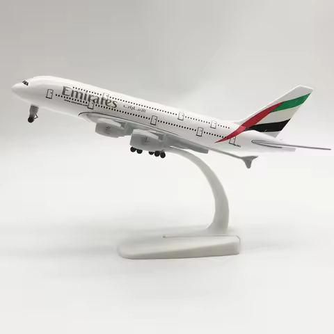 Plane Model Airbus A380 20cm Aircraft Model Emirates Metal Replica Alloy Material Aviation Simulatio