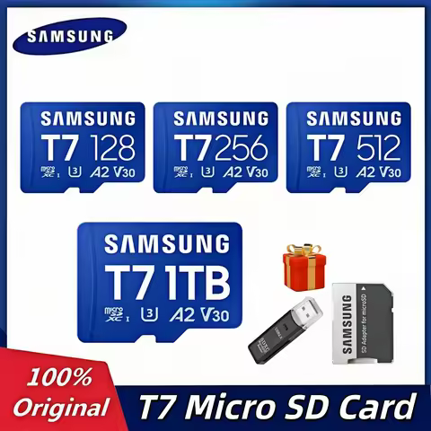 Original Samsung T7 Micro SD Card 1TB 512GB 256GB 128GB A2 V30 U3 4K TF Card Max 170MB/s Class10 for