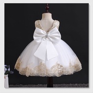 Christening Dress for Baby Girl 1 2 Years Old Birthday White Sleeveless Dress Wedding Party Fancy Carnival  Formal Gown Kids Clothes