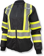 SJ910B-1ZGW Women’s Class 1 Hi-Vis Bomber Jacket - Black - Size 2X