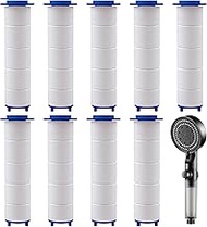 Hydro-Jetting Shower Head Replacement Filters - 10 PCS High-Pressure PP Cotton Shower Head Filter Ca