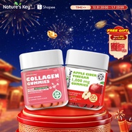 【Gift】Nature's Key Collagen Gummies +Apple Cider Vinegar Gummies +Fiber+Moringa Leaf+White Tomato Co