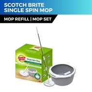 3M Scotch Brite T6 Single Bucket Compact Microfiber Spin Mop - Set and Refill