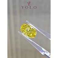YOLO Lab-grown diamond Oval 6.01ct Fancy vivid Yellow--8735954068134