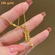 Exquisite 18k Gold Necklace Small Gold Bar Tassel Necklace Collar Chain Engagement Wedding Gift Jewelry Accessories