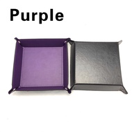 yurongfx 1 Pcs Game Board PU Leather Dice Plate Foldable Square Tray Storage Box Desktop Table Games Decorative