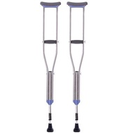 Medical Stainless Steel Crutches Aluminum Alloy Underarm Crutches Adult Children Adjustable Elderly Fracture Thickened Double Crutches PRUA