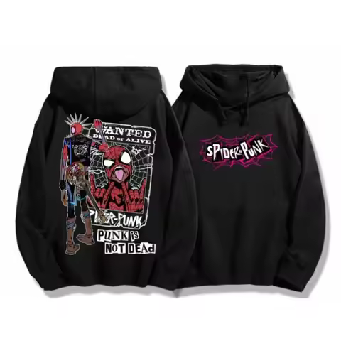 Universe Crossing Punk Spider Man Hoodie Men's Autumn New Marvel Trendy Loose Coat