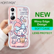 Hontinga Casing Case For infinix Zero 30 5G Hot 20 5G Hot 20i Hot 20S Hot 9 Play Hot 30 Play 30I Hot 8 Hot8 Case Transparent Clear Cases Anime My Melody Kuromi Soft Silicone Wavy Rubber Cases Back Cover Phone Case Softcase Casing For Girls