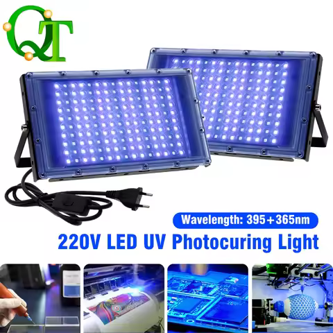 LED 30W UV Curing Lamp 365nm+395nm Shadowless Glue UV Curing Lamp Green Oil Resin 220V