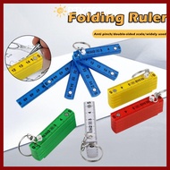 PTKFPT09 Folding Ruler, Double-sided Scale 0.5m 10-Fold Plastic Ruler, Multi Functional Anti Pinch w