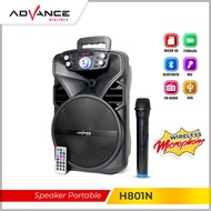 【READY STOCK】Advance Speaker Bluetooth Portable Speaker aktif H-801N 8 INCH MIC WIRLESS sepiker bluetooth murah Salon aktif