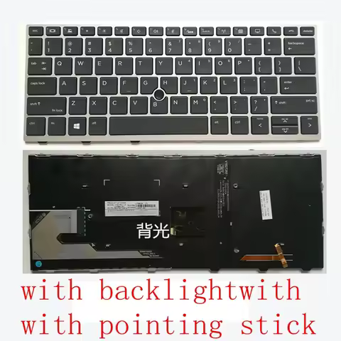 GZEELE US/RU/AR Backlit New FOR HP Elitebook 730 G5/735 G5/830 G5/835 G5/836 G5/HSN-I12C HSN-I30C En