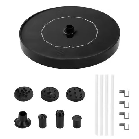 B23B 1W Solar Water Pump Circular Fountain Pump 150L/H 4 Nozzles For Bird Bath Garden Outdoor Pool C