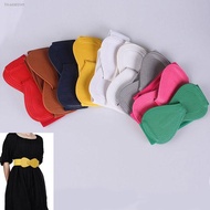 ✟ Ladies Bow Waist Ornament Simple All-match Pure Color Bow Waistband Female Stylish High Elastic Wide Hook Waistband