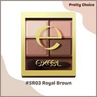 EXCEL - 四色眼影 4.3g #SR03 Royal Brown [平行進口]