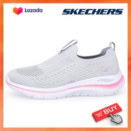 Skechers สเก็ตเชอร์ส รองเท้าผู้หญิง Skechers Online Exclusive Women GOwalk Flex Ocean Wind Shoes - 124966-PLUM Air-Cooled Goga Mat Flex, Machine Washable, Ortholite, Ultra Go, Vegan