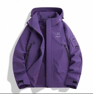 Haglofs 男女防風防水戶外冲鋒衣外套 行山風褸 紫色 M