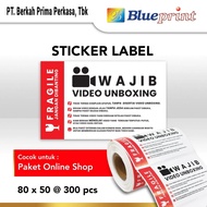 BLUEPRINT FRAGILE STICKER BP - FG501 80 X 50 300PCS