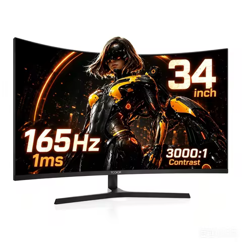 34 Inch 4K 165Hz 21:9 Curved Esports Ultra-Wide 1500R Curvature Compatible Immersive Gaming Monitor 