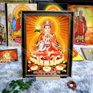 Mahasthamaprapta Bodhisattva wall painting 36x48cm, glossy fabric + genuine composite frame