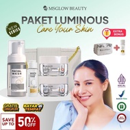 Ms Glow Beauty Luminous Package New Series Free DTE Mini Original BPOM Skincare Removes Acne Scars, 
