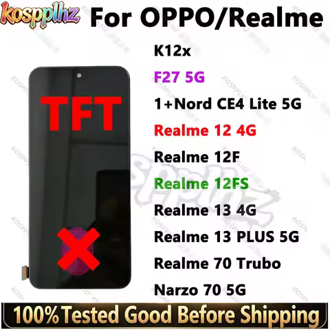 For OPPO K12x F27 5G Reon12F 4G 5G,Reno12 FS,Reno13F LCD Nord CE4 Lite Display Touch Screen For Real