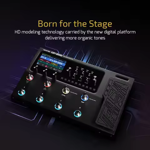 VALETON GP-200 Guitar Bass Amp Modeling IR Simulation Multi-Effects FX Loop MIDI I/O Expression Peda
