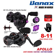 [8-11kg Max Drag] Banax Reel Apollo Baitcasting Left Handle BC Casting Bottom Jigging (KOREA) Power Double Handle