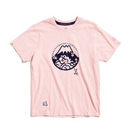 江戶勝 日系 富士山櫻花LOGO短袖T恤-男裝 (粉紅色) #上衣