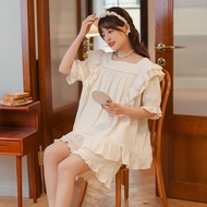 MR-09 sailor pajama set, women's short-sleeved white lolita lace sleepwear, imported from korea to J