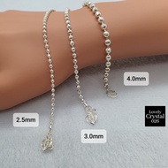 8612#Original Silver Bola 16 cut 银手链/银脚链 # Rantai Tangan/Gelang kaki Pure Original 925 Silver Bracel