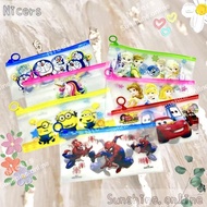 Pencil Pouch Transparent Frosted Cartoon Character Waterproof File Zip Lock Storage Pouch