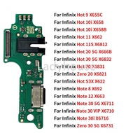 USB Charging Port Dock Charger Connector Board Flex Cable For Infinix Hot 9 10i 11 11S 20 30 S3X Not