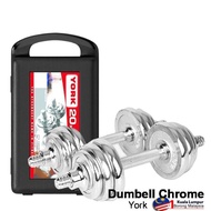 Chrome Dumbell & Barbell Weight Lifting Set 10KG 15KG 20KG [YORK]