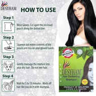 🛍️DESYHAM Hair Darkening Shampoo (Black) Dai Rambut / Hair Dye (1 Pack)