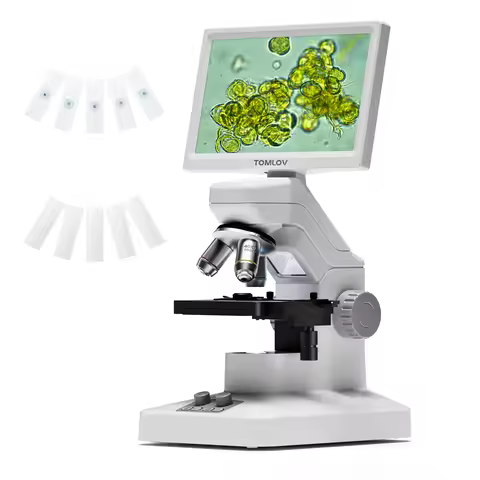TOMLOV DM301Pro Digital Biological Microscope WIFI 1200X 7'' IPS Screen 1080P Triple Camera Slides S