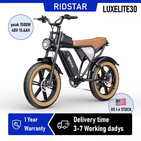 Ridstar LUXELITE30 Motor 1500W Electric Bike for Adults 31 MPH Battery 48V 15.6Ah 20" Electric Dirt 
