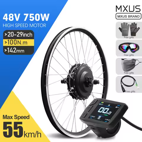 MXUS Brand Electric Bicycle Conversion Kit 48V 750W ebike Brushless Rear Hub Motor Wheel 20-29Inch 7