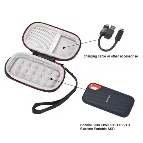 2019 Newest EVA Hard Portable Case for SanDisk 250GB/ 500GB/ 1TB/ 2TB Extreme Portable SSD SDSSDE60 
