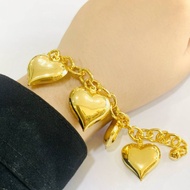 Jg KOREA GOLD/JANGKOK SADUR 24K BRACELETS /HAND BRACELET/HAND RING CHAIN + 1 EMPTY LOVE/FREE COP 916