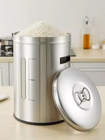 304 stainless steel rice barrel household 50 kg insect-proof moisture-proof sealed rice cylinder thi